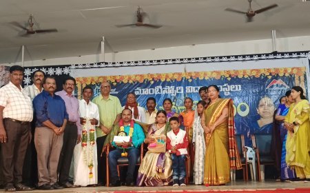 Montessori Indus School felicitated Rasipogula Gopal for his Service in Children's Education on the occasion of Teachers Day