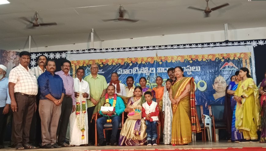 Montessori Indus School felicitated Rasipogula Gopal for his Service in Children's Education on the occasion of Teachers Day