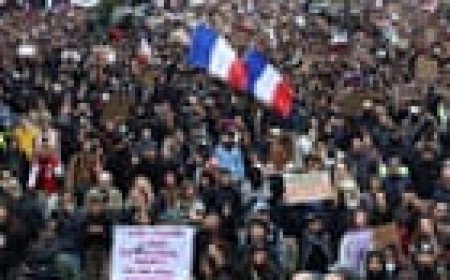 Hundreds of thousands march in France as protests take place across Europe – as it happened
